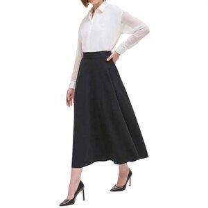 DKNY Black A-Line Women's Midi Skirt - Size M